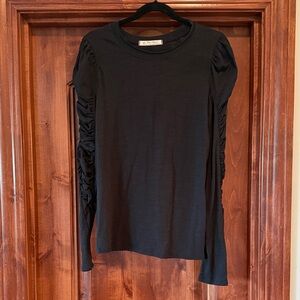 Free People Black Long Sleeve Top
